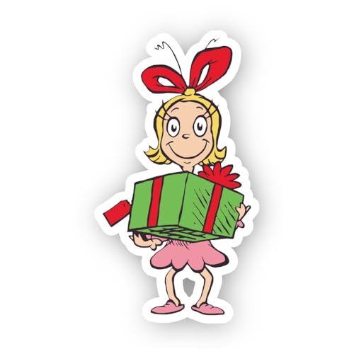 2 (Pieces) 3" and 5" Cartoon Character with Gift Sticker, Waterproof Vinyl Decals for Many Purpose L