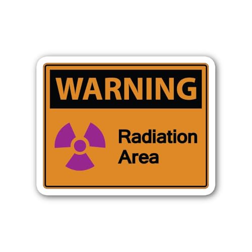 2 (Pieces) 3" and 5" Orange Colour Warning Radiation Area Sticker, Waterproof Vinyl Decals for Many 