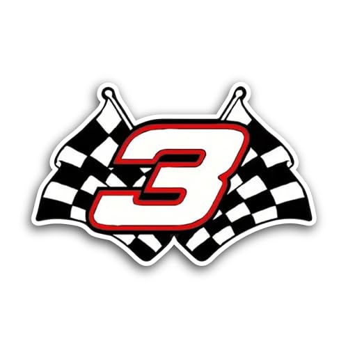 2 (Pieces) 3" and 5" Racing Number 3 Sticker, Waterproof Vinyl Decals for Many Purpose Like Cars, Tr