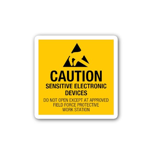 2 (Pieces) 3" and 5" Warning Label for electrostatic-Sensitive Devices Sticker, Waterproof Vinyl Dec