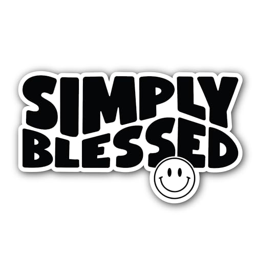 2 (Pieces) 3" and 5" Simply Blessed Bold Text Sticker, Waterproof Vinyl Decals for Many Purpose Like