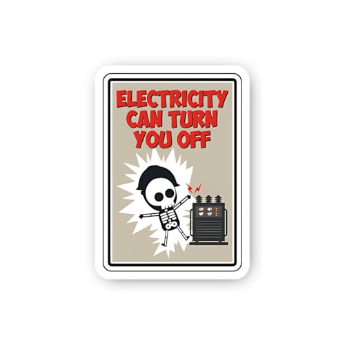 2 (Pieces) 3" and 5" Electrical Hazard: Keep Away from Power Sticker, Waterproof Vinyl Decals for Ma