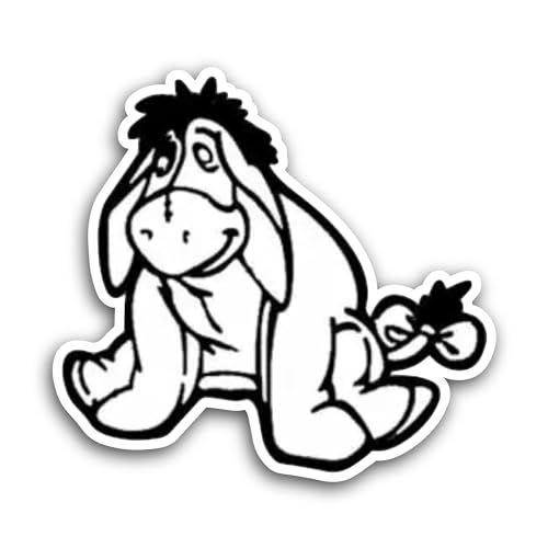 2 (Pieces) 3" and 5" Cute Donkey Sticker, Waterproof Vinyl Decals for Many Purpose Like Cars, Trucks