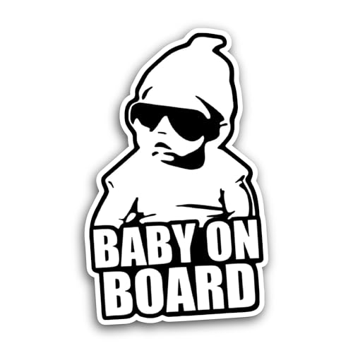 2 (Pieces) 3" and 5" Baby On Board Text Sticker, Waterproof Vinyl Decals for Many Purpose Like Cars,