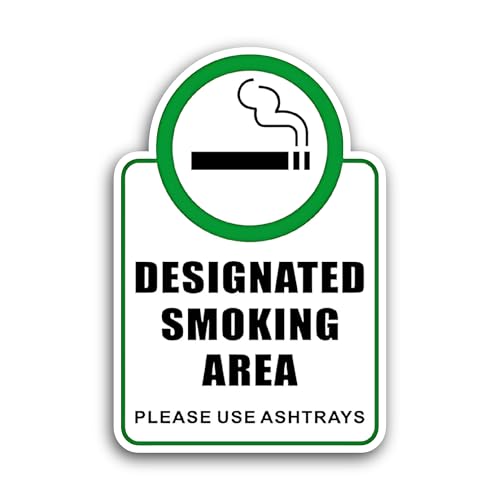2 (Pieces) 3" and 5" Designated Smoking Area Sticker, Waterproof Vinyl Decals for Many Purpose Like 
