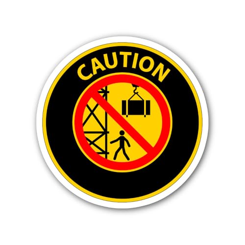2 (Pieces) 3" and 5" Caution ICON Sticker, Waterproof Vinyl Decals for Many Purpose Like Cars, Truck