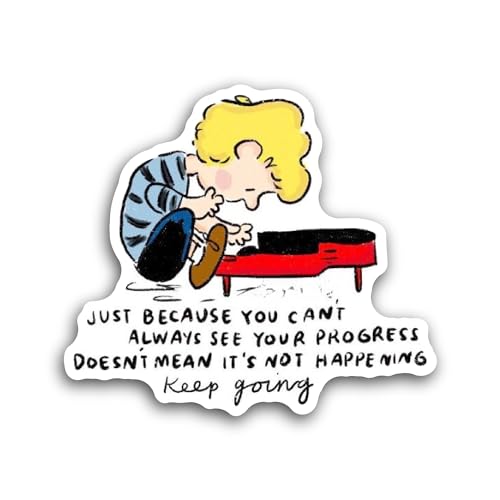 2 (Pieces) 3" and 5" Boy and Piano Cartoon Sticker, Waterproof Vinyl Decals for Many Purpose Like Ca