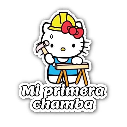 2 (Pieces) 3" and 5" Work Cute Cat Sticker, Waterproof Vinyl Decals for Many Purpose Like Cars, Truc