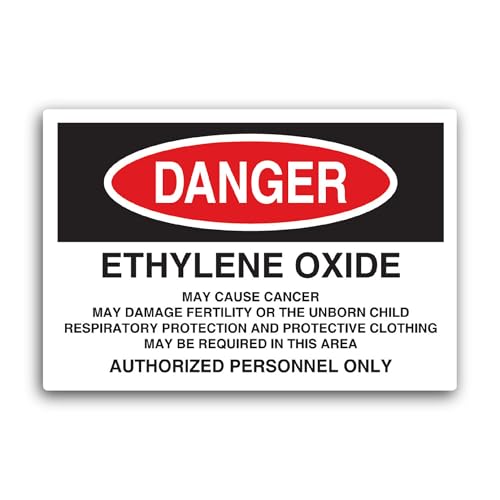 2 (Pieces) 3" and 5" Danger Ethylene Oxide Sticker, Waterproof Vinyl Decals for Many Purpose Like Ca