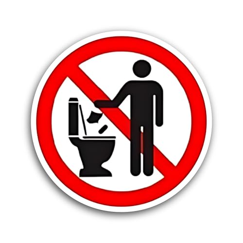 2 (Pieces) 3" and 5" Do Not Litter Toilet Sticker, Waterproof Vinyl Decals for Many Purpose Like Car
