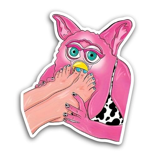2 (Pieces) 3" and 5" Pink Cartoon Character Sticker, Waterproof Vinyl Decals for Many Purpose Like C