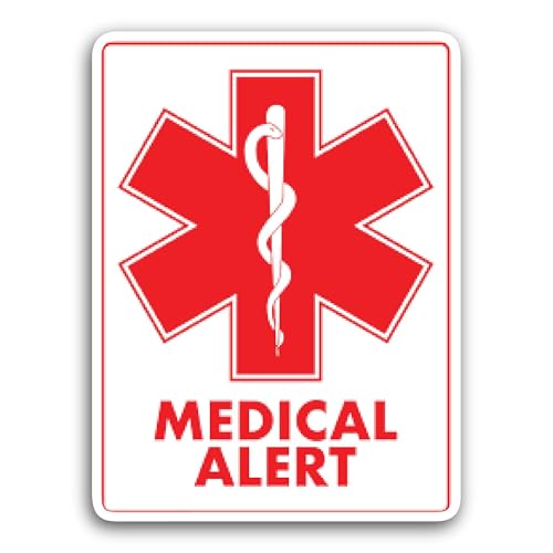 2 (Pieces) 3" and 5" Medical Alert Sticker, Waterproof Vinyl Decals for Many Purpose Like Cars, Truc