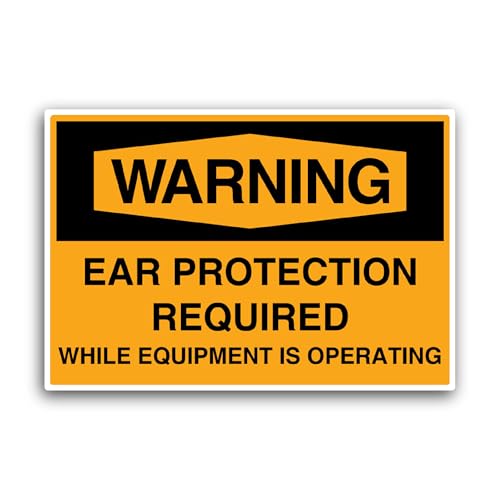2 (Pieces) 3" and 5" Ear Protection Required Sign Sticker, Waterproof Vinyl Decals for Many Purpose 