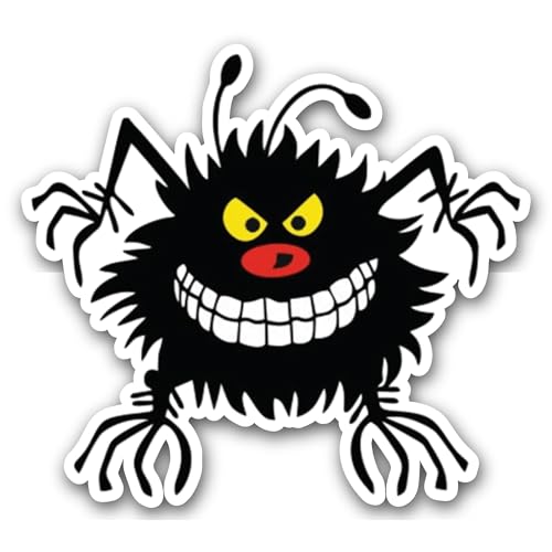2 (Pieces) 3" and 5" Black Monster Sticker, Waterproof Vinyl Decals for Many Purpose Like Cars, Truc