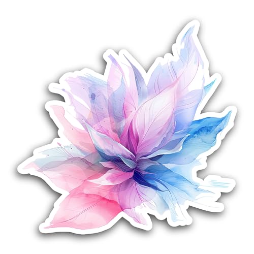 2 (Pieces) 3" and 5" Flower Art Sticker, Waterproof Vinyl Decals for Many Purpose Like Cars, Trucks,