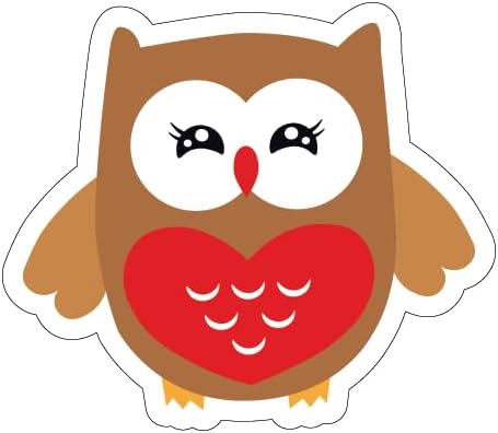 Inspirational Quote Cute Owl with Heart Motivational Sticker Vinyl Decal Motivation Stickers- 5" Vinyl Sticker Waterproof