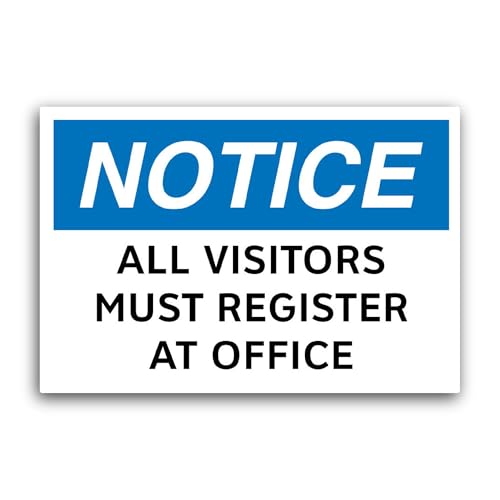 2 (Pieces) 3" and 5" Notice All Visitors Sticker, Waterproof Vinyl Decals for Many Purpose Like Cars