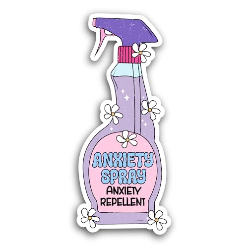 2 (Pieces) 3" and 5" Anxiety Spray Sticker, Waterproof Vinyl Decals for Many Purpose Like Cars, Truc