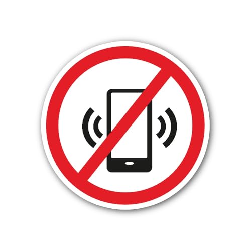 2 (Pieces) 3" and 5" No Phone Sign Sticker, Waterproof Vinyl Decals for Many Purpose Like Cars, Truc