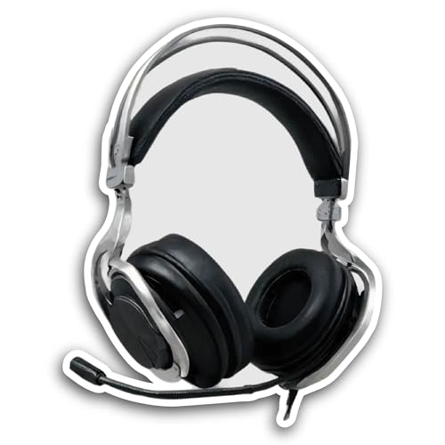 2 (Pieces) 3" and 5" Black Headphones Sticker, Waterproof Vinyl Decals for Many Purpose Like Cars, T