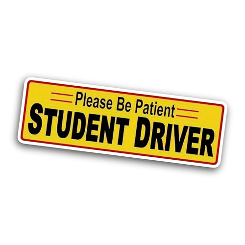 2 (Pieces) 3" and 5" Student Driver Sticker, Waterproof Vinyl Decals for Many Purpose Like Cars, Tru