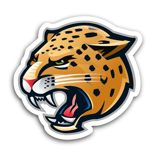 2 (Pieces) 3" and 5" Wild Roaring Jaguar Sticker, Waterproof Vinyl Decals for Many Purpose Like Cars