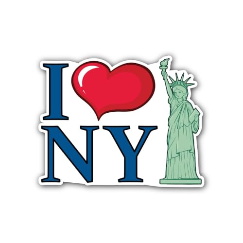 2 (Pieces) 2" and 3" I Heart City Statue Icon Sticker, Waterproof Vinyl Decals for Many Purpose Like