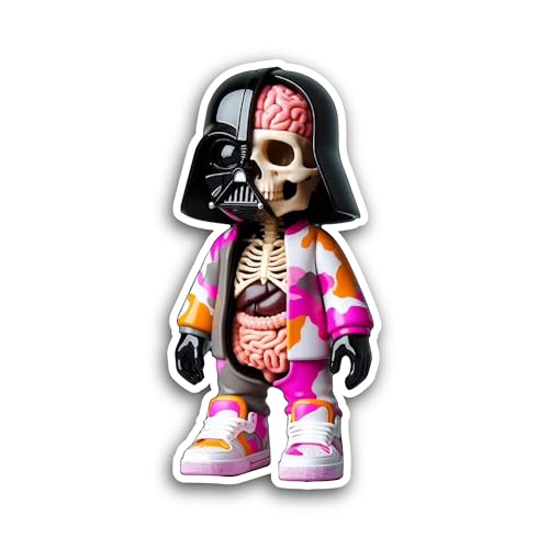 2 (Pieces) 3" and 5" Skeleton with Outfit Sticker, Waterproof Vinyl Decals for Many Purpose Like Car