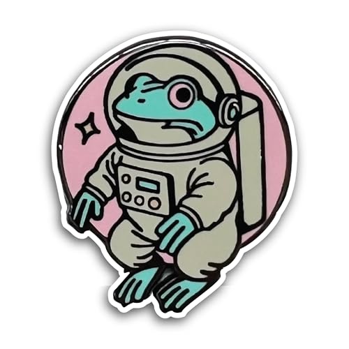2 (Pieces) 3" and 5" A Frog in Space Sticker, Waterproof Vinyl Decals for Many Purpose Like Cars, Tr