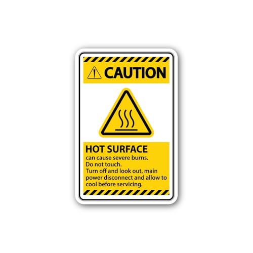 2 (Pieces) 3" and 5" Power Disconnect and Allow to Cool Sticker, Waterproof Vinyl Decals for Many Pu