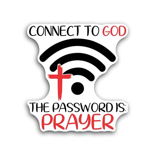 2 (Pieces) 3" and 5" Connect to God Sticker, Waterproof Vinyl Decals for Many Purpose Like Cars, Tru