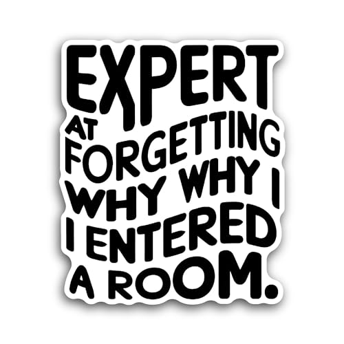 2 (Pieces) 3" and 5" Expert at Forgotting Text Sticker, Waterproof Vinyl Decals for Many Purpose Lik