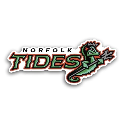 2 (Pieces) 3" and 5" N0rfolk Baseball Logo Decal Sticker, Waterproof Vinyl Decals for Many Purpose L