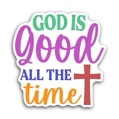 2 (Pieces) 3" and 5" God is Good Text Sticker, Waterproof Vinyl Decals for Many Purpose Like Cars, T