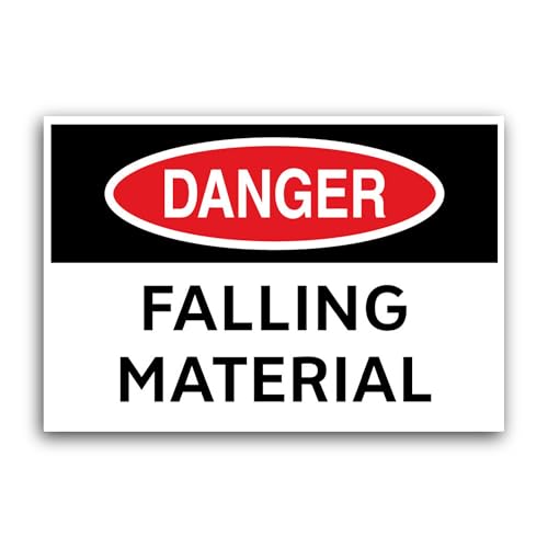 2 (Pieces) 3" and 5" Danger Falling Material Sign Sticker, Waterproof Vinyl Decals for Many Purpose 
