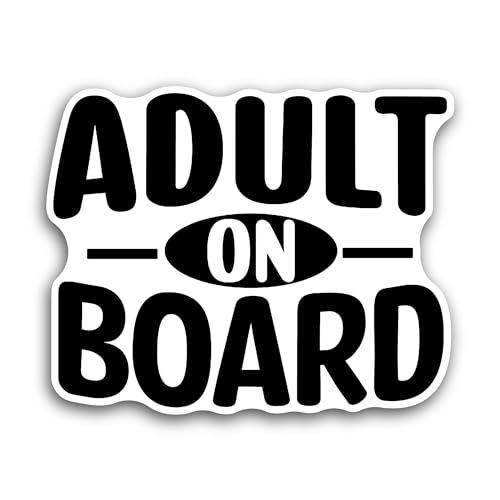 2 (Pieces) 3" and 5" Adult On Board Bold Text Sticker, Waterproof Vinyl Decals for Many Purpose Like