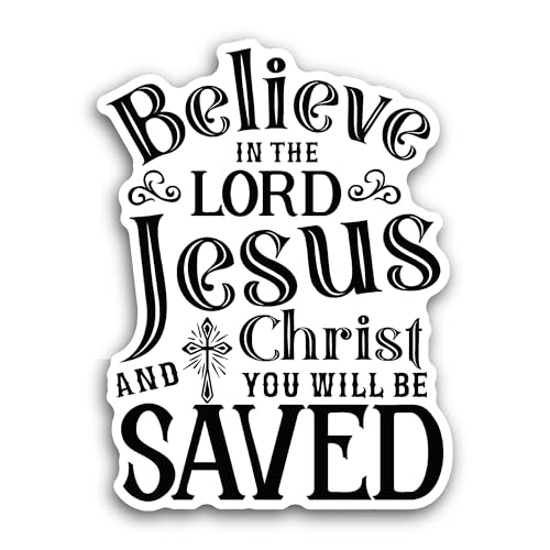 2 (Pieces) 3" and 5" Believe in The Lord Sticker, Waterproof Vinyl Decals for Many Purpose Like Cars