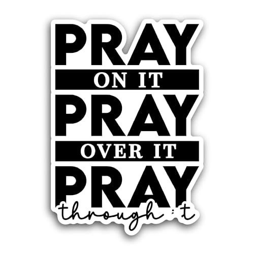 2 (Pieces) 3" and 5" Pray on It Sticker, Waterproof Vinyl Decals for Many Purpose Like Cars, Trucks,