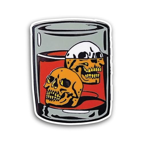 2 (Pieces) 3" and 5" Skull in A Glass Sticker, Waterproof Vinyl Decals for Many Purpose Like Cars, T