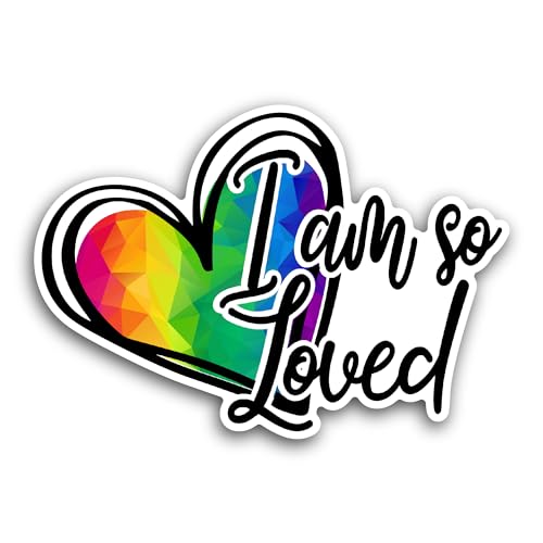 2 (Pieces) 3" and 5" Rainbow Heart Sticker, Waterproof Vinyl Decals for Many Purpose Like Cars, Truc