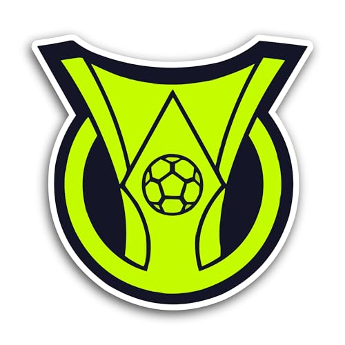 2 (Pieces) 3" and 5" Br@zilian Serie A F00tball League Sticker, Waterproof Vinyl Decals for Many Pur