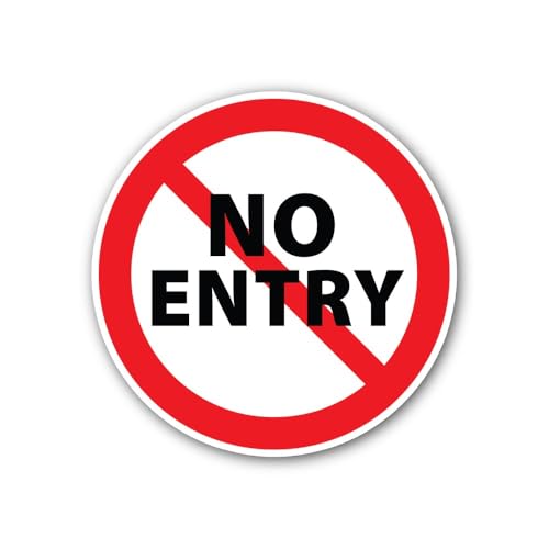 2 (Pieces) 3" and 5" No Entry Prohibition Symbol Sticker, Waterproof Vinyl Decals for Many Purpose L