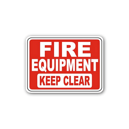 2 (Pieces) 3" and 5" Fire Equipment Keep Clear Icon Sticker, Waterproof Vinyl Decals for Many Purpos