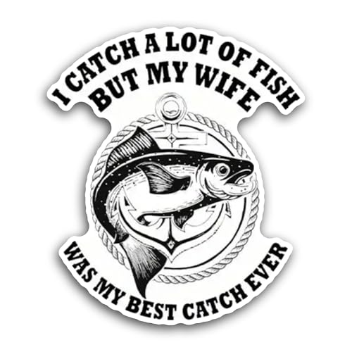 2 (Pieces) 3" and 5" I Catch A Lot of Fish Sticker, Waterproof Vinyl Decals for Many Purpose Like Ca