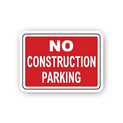 2 (Pieces) 3" and 5" No Construction Vehicle Parking Sticker, Waterproof Vinyl Decals for Many Purpo