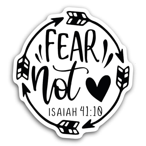 2 (Pieces) 3" and 5" Fear Not Text Sticker, Waterproof Vinyl Decals for Many Purpose Like Cars, Truc
