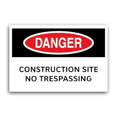 2 (Pieces) 3" and 5" Construction Sign Sticker, Waterproof Vinyl Decals for Many Purpose Like Cars, 