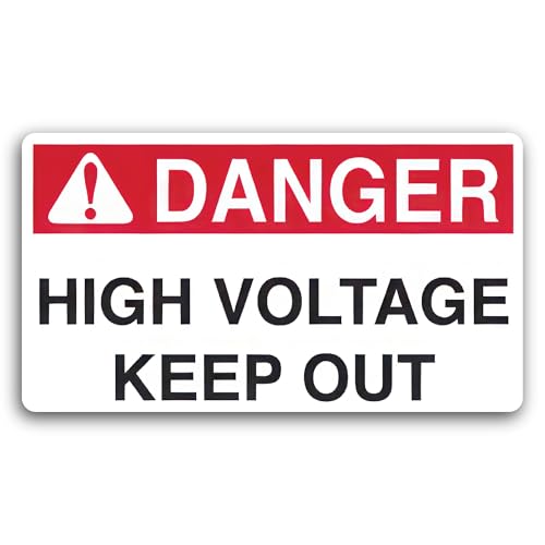 2 (Pieces) 3" and 5" High Voltage Sign Decal Sticker, Waterproof Vinyl Decals for Many Purpose Like 