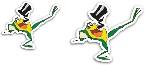 2 (Pieces) 3" and 5" Magician Frog with Black Hat Decal Sticker, Premium Waterproof Vinyl Decals for Many Purpose Like Cars, Trucks, Laptops, Phones, Windows and More