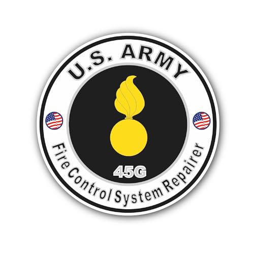 2 (Pieces) 3" and 5" U.S. Army MOS 45G Fire Control System Repairer Sticker, Waterproof Vinyl Decals